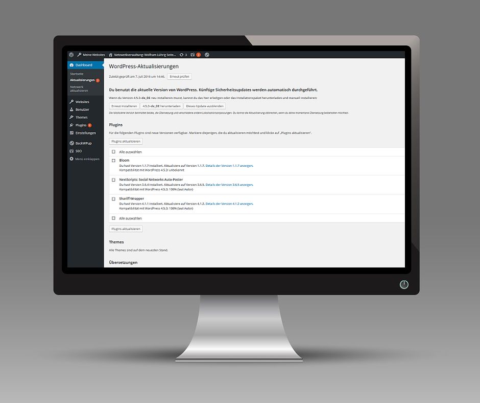 WordPress Backend WordPress Update Service