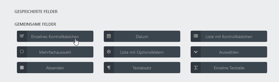 Ninja Forms Feld Einzelne Checkbox einfügen